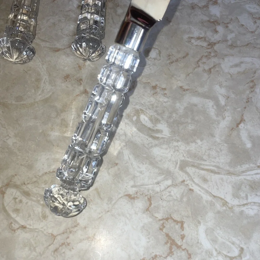 Shannon Cake Knife Crystal Handle‎ Silver Plated